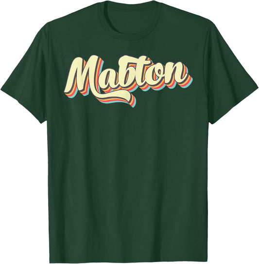 Mabton Retro Art Baseball Font Vintage T-Shirt - T-Shirt | Forest
