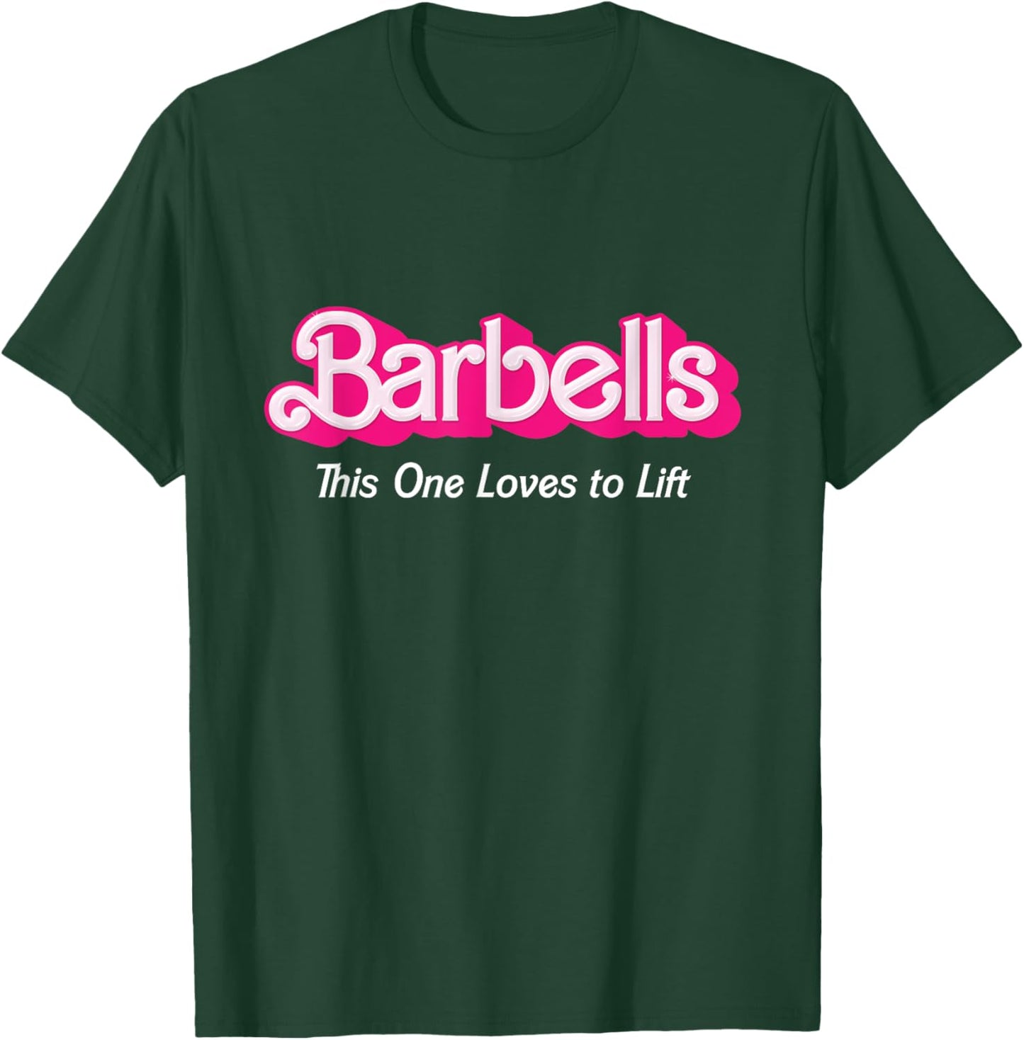 Barbells Pink Retro Workout Classic Girl Loves to Lift Gear T-Shirt - T-Shirt | Forest