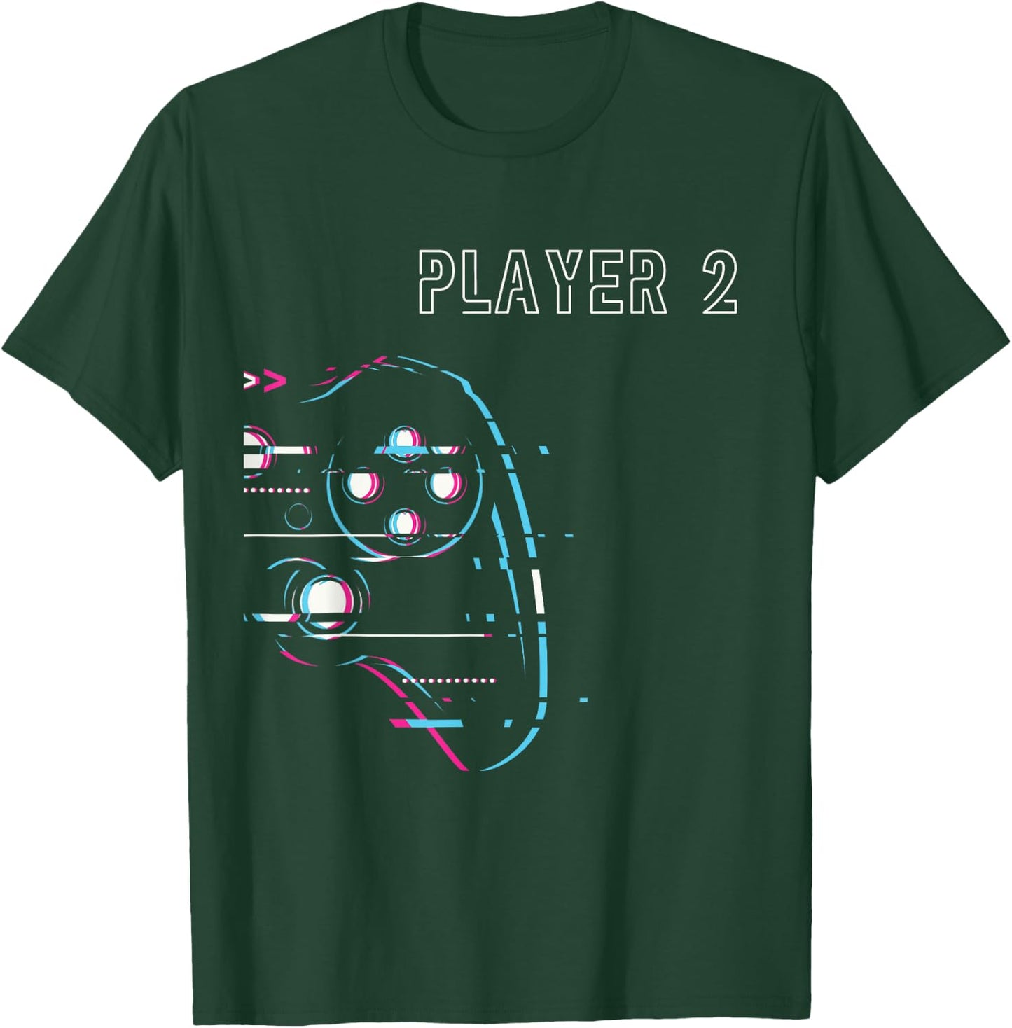Gamer Couple - Player 1 Player 2 - Gamer Team T-Shirt - T-Shirt | Forest