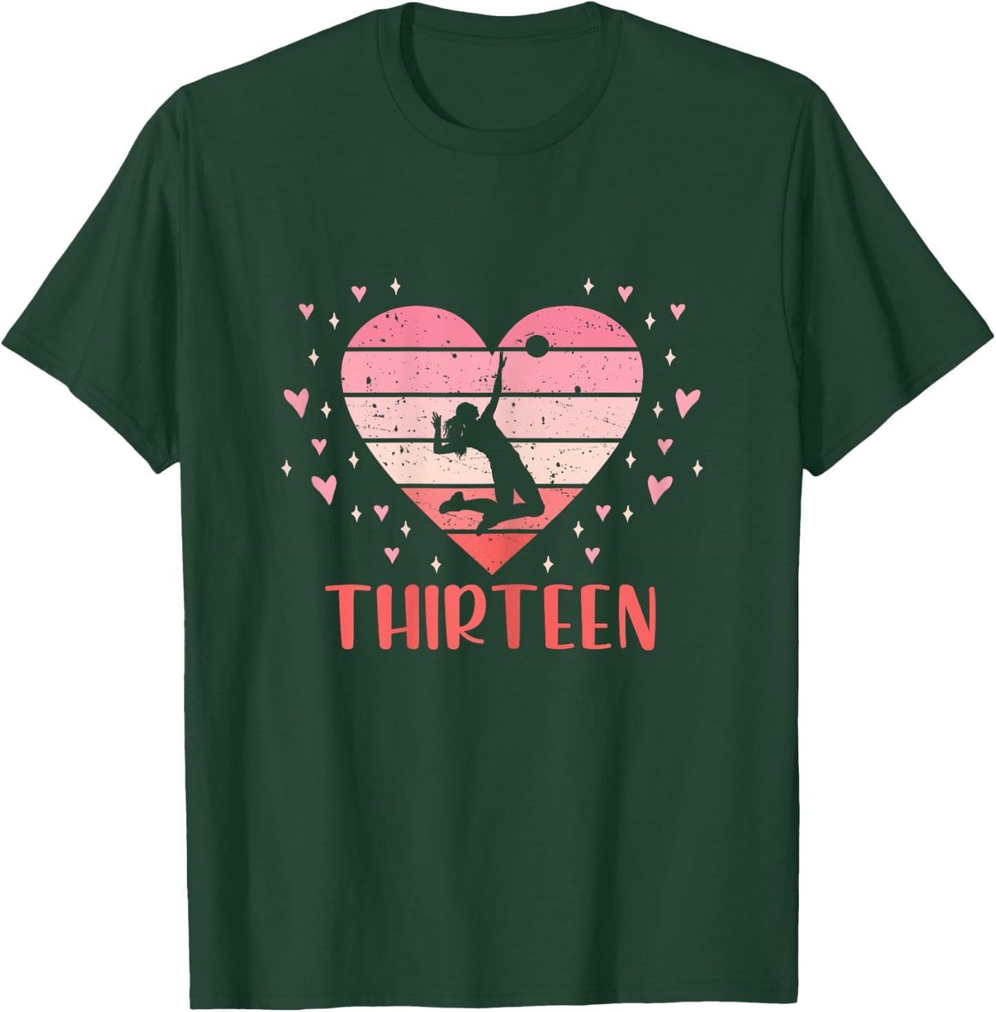 13 Year Old Cute Volleyball Birthday Girl 13th B-day T-Shirt - T-Shirt | Forest