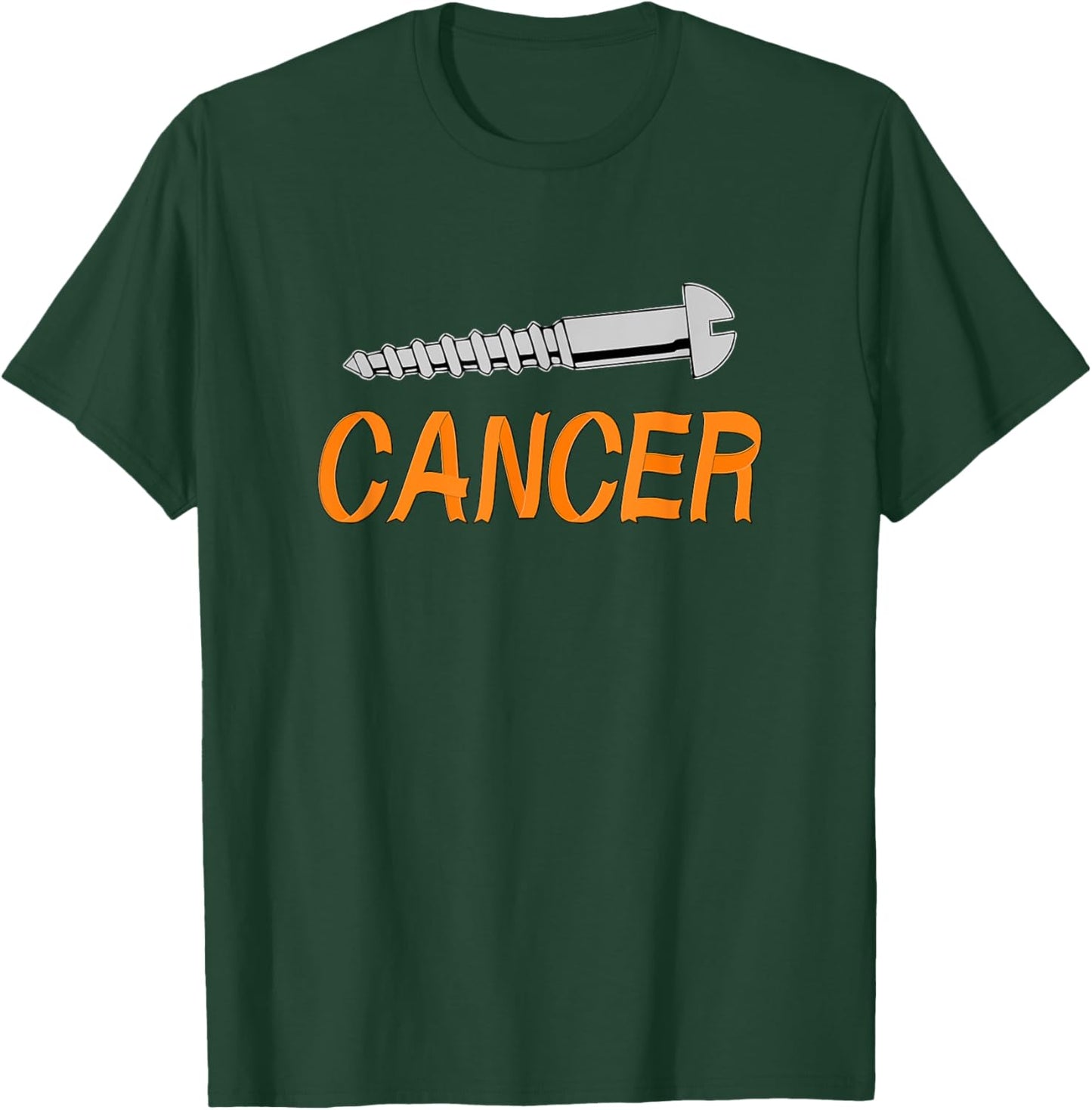 Screw Cancer - Screw and Orange Ribbon Letters T-Shirt - T-Shirt | Forest