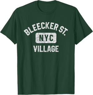 Bleecker Street Village NYC Gym Style Distressed White Print T-Shirt - T-Shirt | Forest