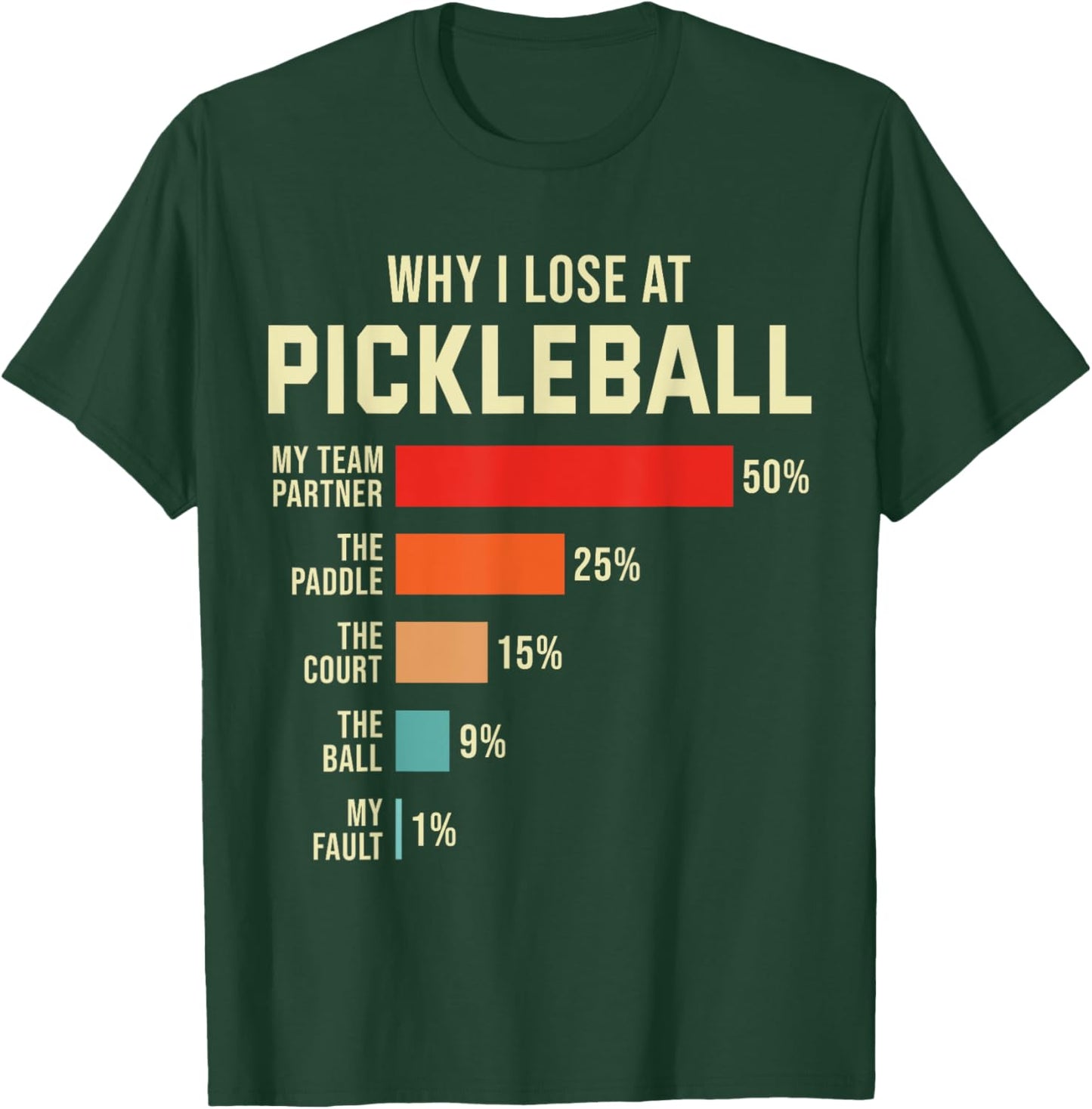 Why I Lose at Pickleball Player Funny Pickleballers T-Shirt - T-Shirt | Forest