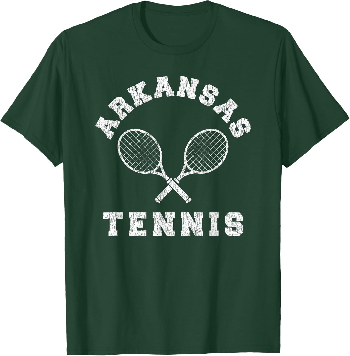 Arkansas Vintage Tennis Team Distressed Retro 90s Vibe T-Shirt - T-Shirt | Forest