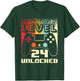 24th Birthday Level 24 Unlocked Gamer 24 Year Old T-Shirt - T-Shirt | Forest
