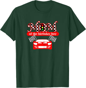 Mom Of The Birthday Boy Race Car Mommy T Shirt T-Shirt - T-Shirt | Forest