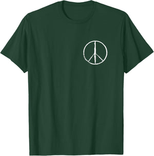 Hippie Rainbow Peace Sign On Pocket Hippie T-Shirt - T-Shirt | Forest