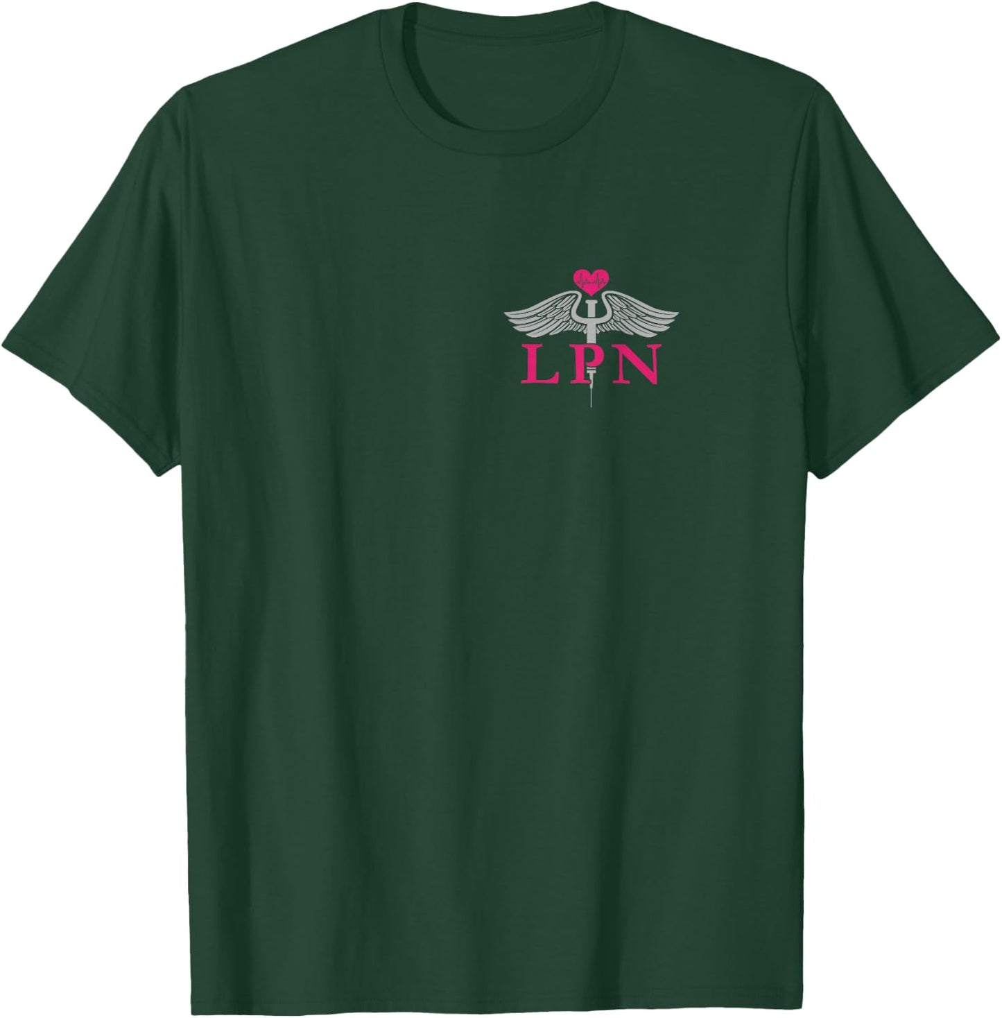 LPN Nurse Flag Caduceus Nursing Staff T-Shirt - T-Shirt | Forest