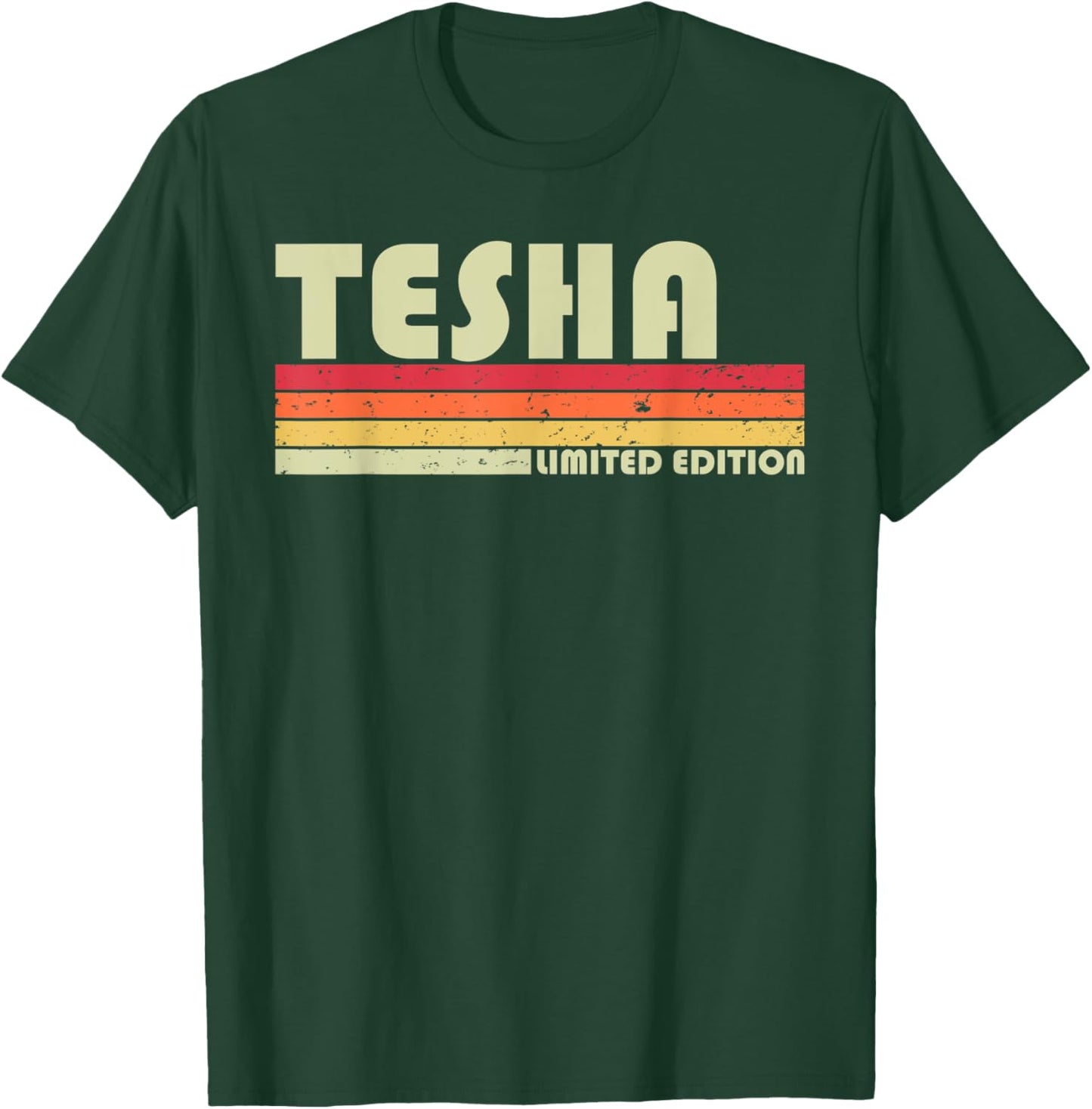 TESHA Name Personalized Retro Vintage 80s 90s Birthday T-Shirt - T-Shirt | Forest