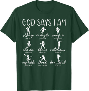 God Says I Am Christian Bible Verse Basketball Player T-Shirt - T-Shirt | Forest