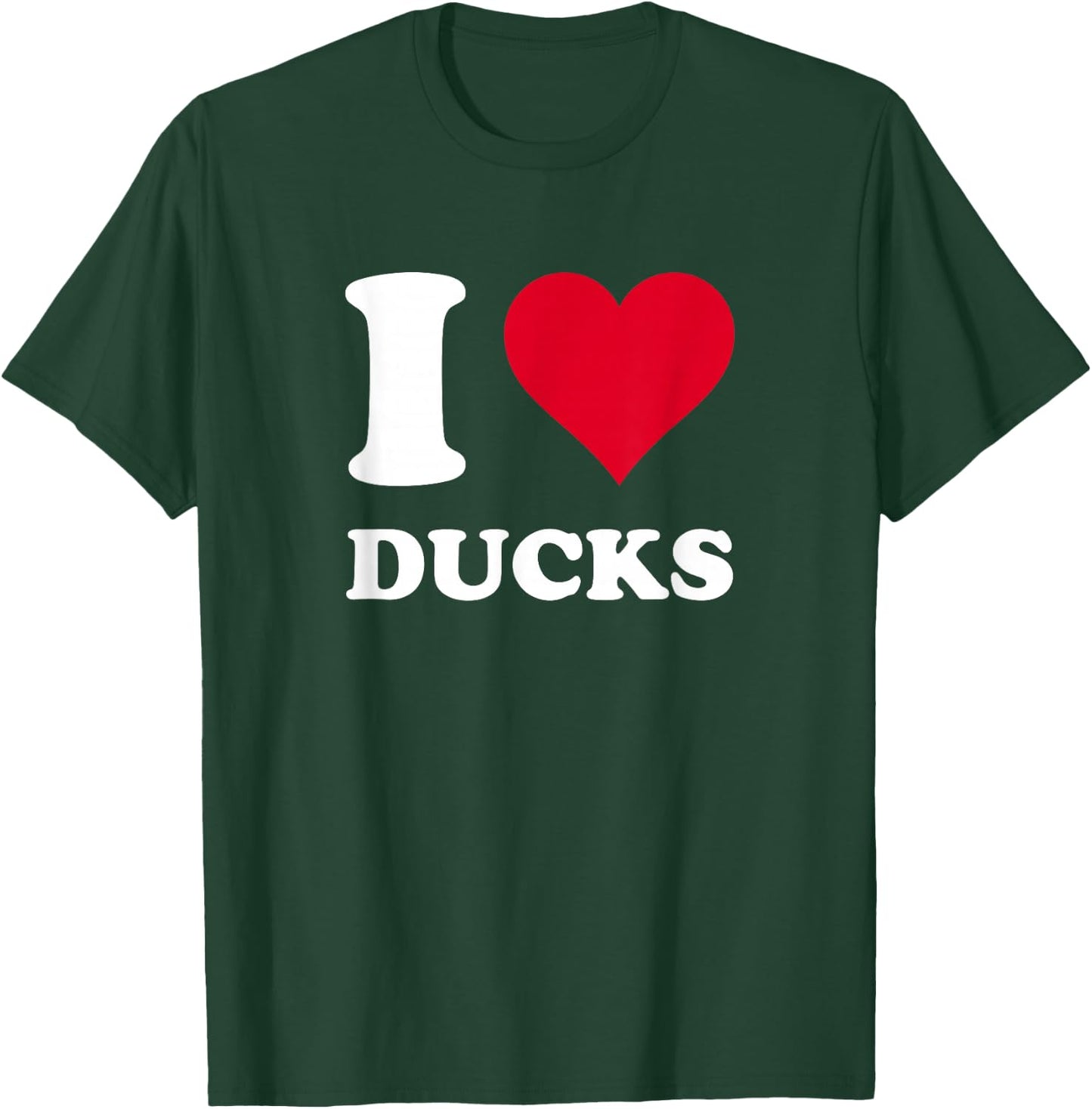 Red Heart I Love Ducks T-Shirt - T-Shirt | Forest