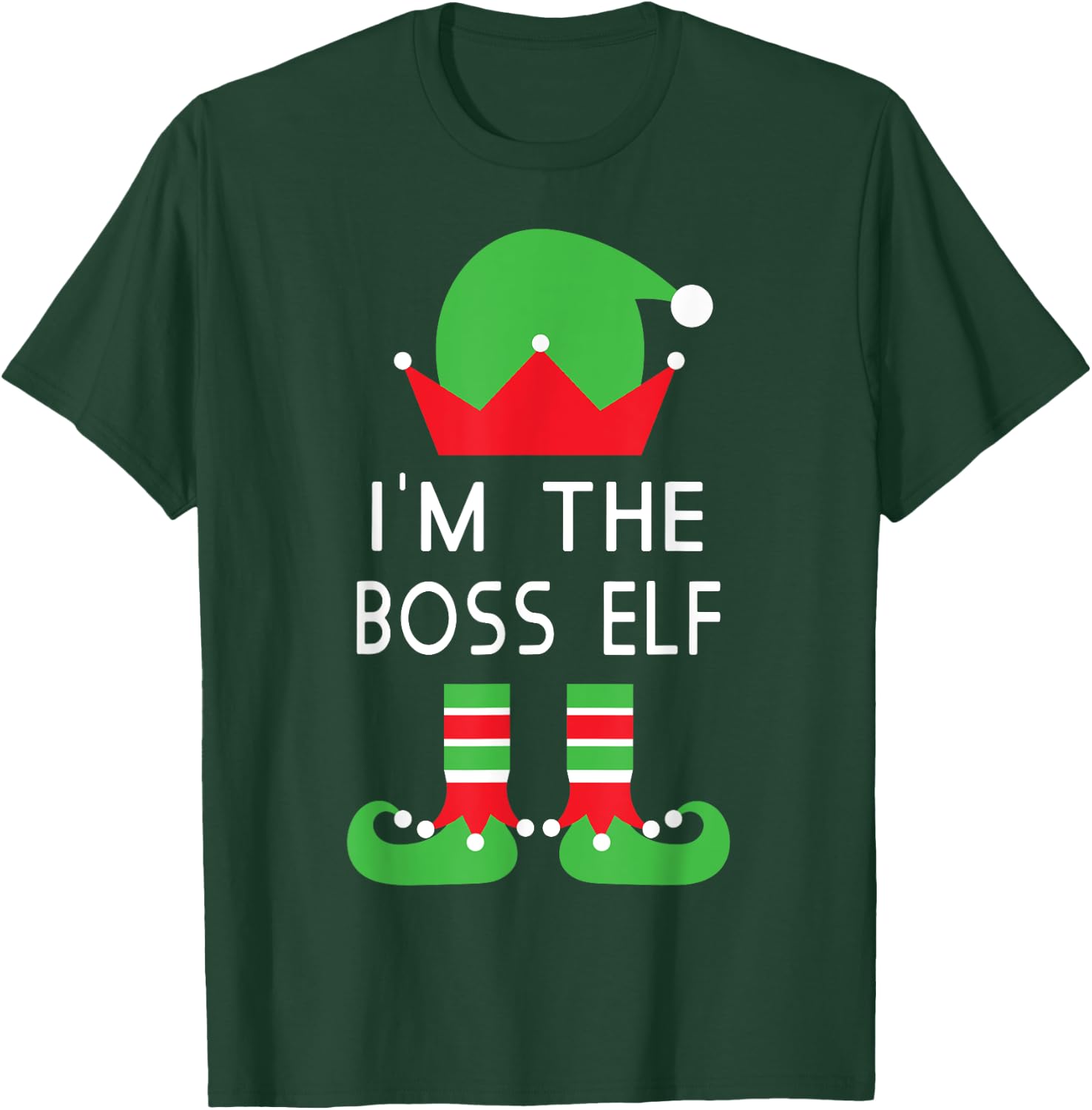 I'm The Boss Elf Funny Christmas T Shirt T-Shirt - T-Shirt | Forest