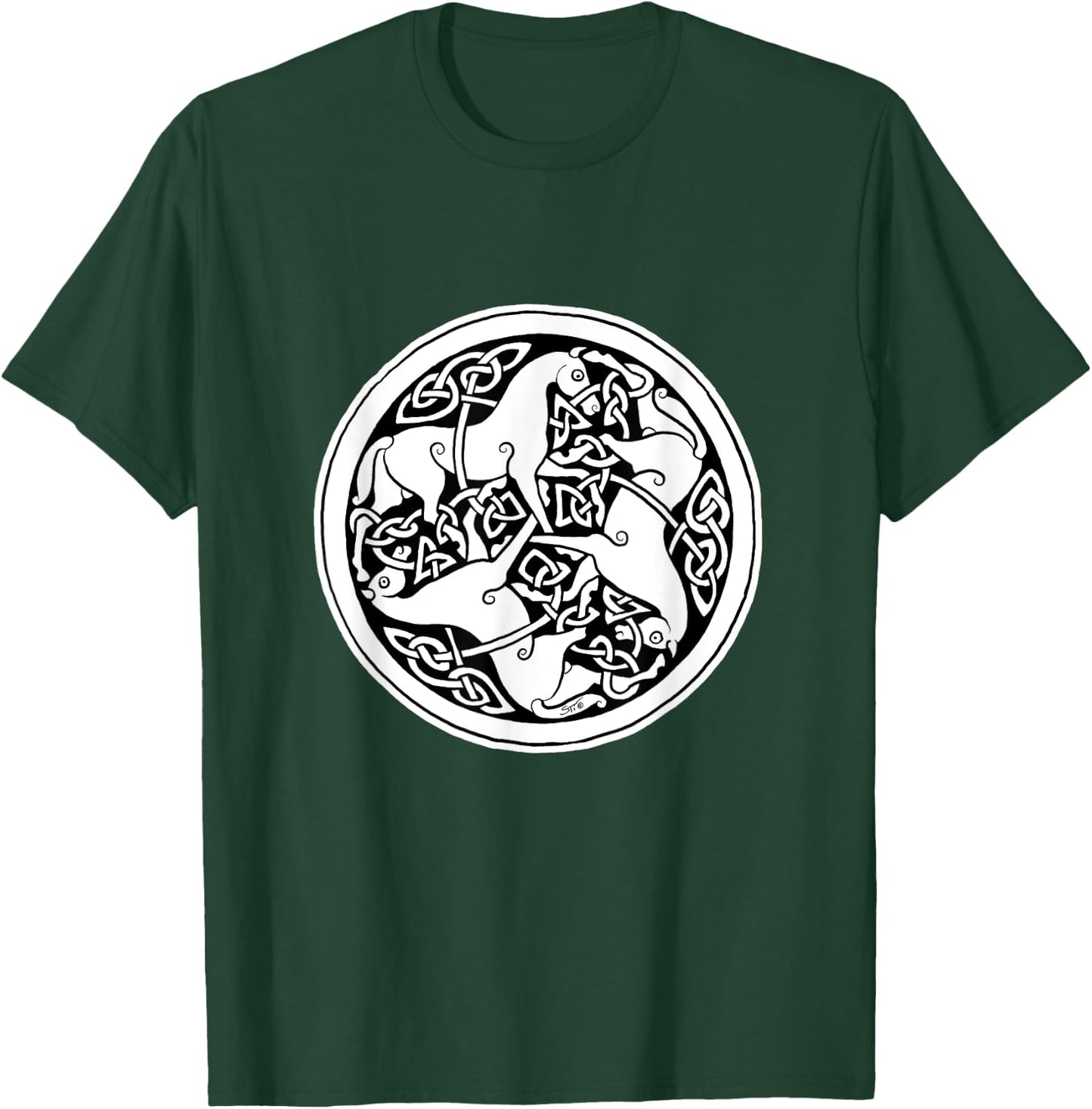 Celtic Art - Horse Pattern - Book of Kells T-Shirt - T-Shirt | Forest