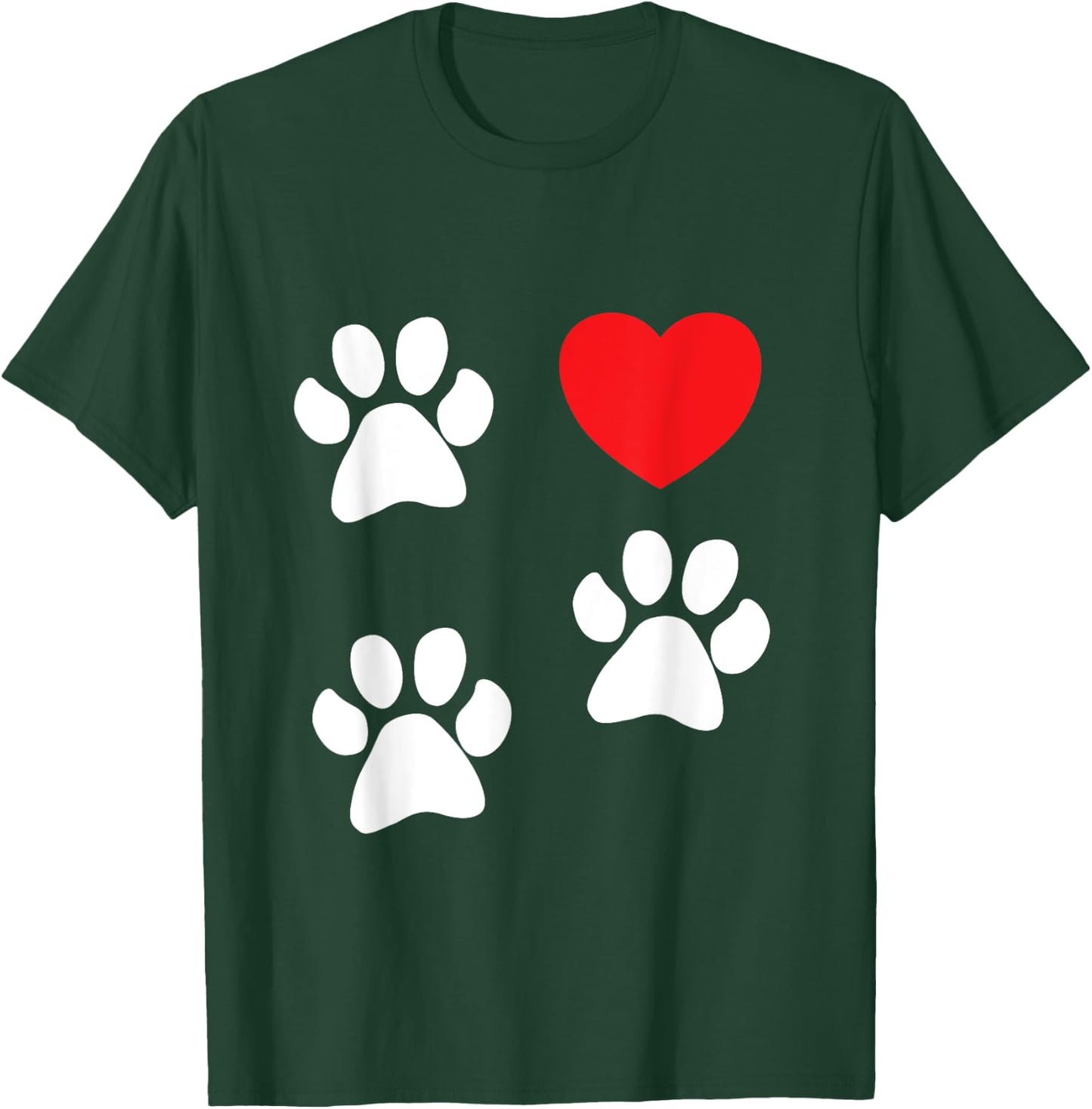 Tripod print 3-Legged Dog Amputee Love Paws Heart T-Shirt - T-Shirt | Forest