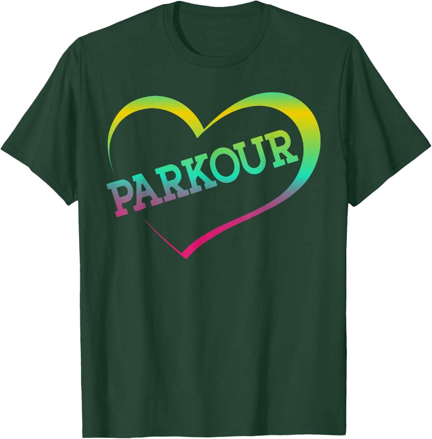 Parkour Free Running Traceur Girl Watercolor Heart Parkour T-Shirt - T-Shirt | Forest