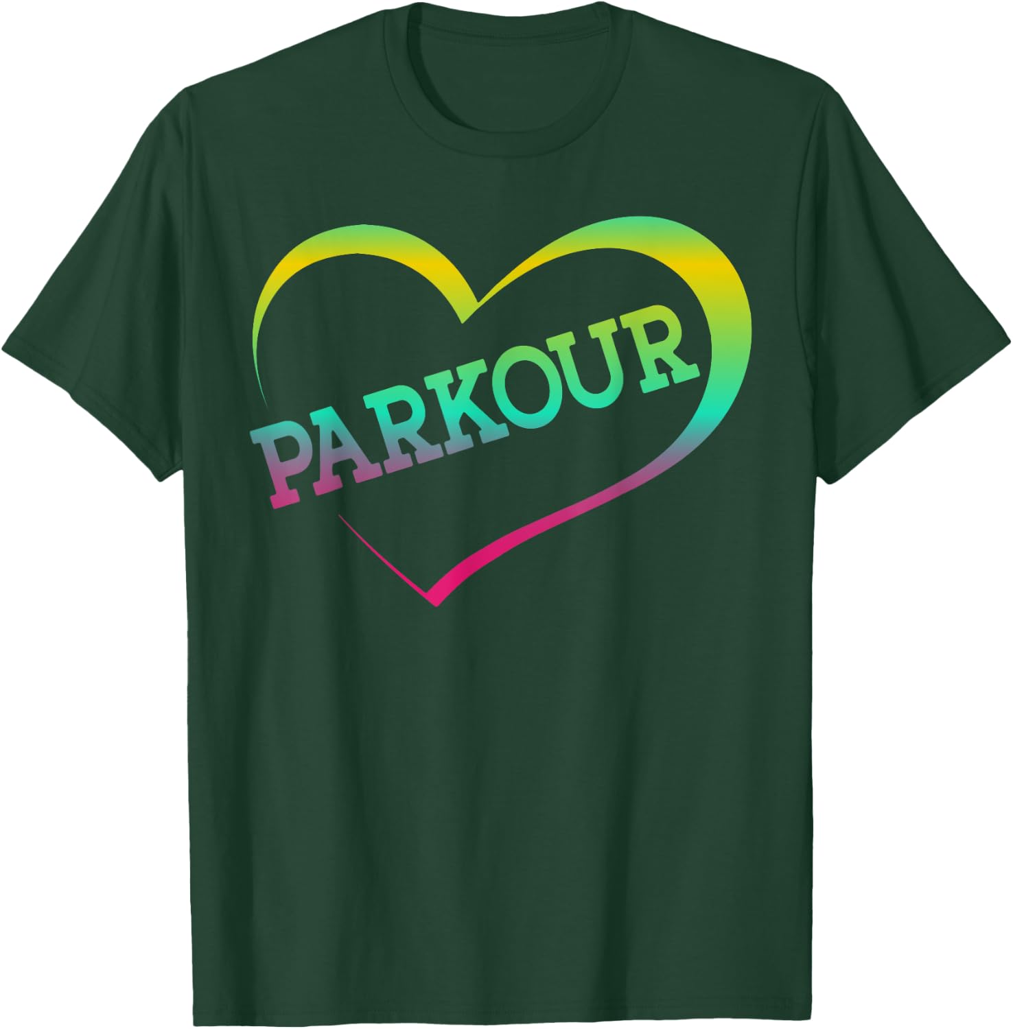Parkour Free Running Traceur Girl Watercolor Heart Parkour T-Shirt - T-Shirt | Forest