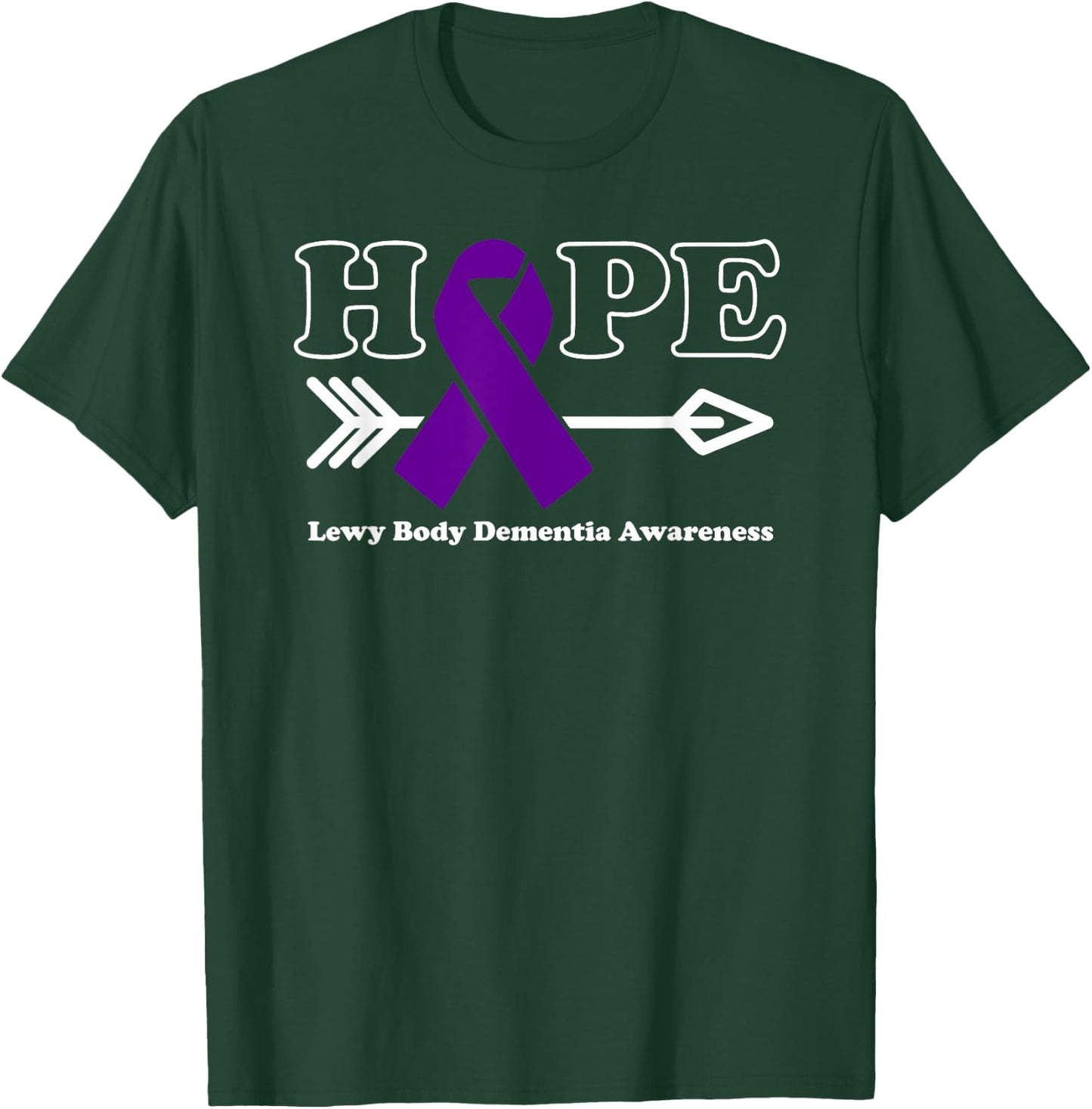 Hope - Lewy Body Dementia Awareness Purple Ribbon T-Shirt - T-Shirt | Forest