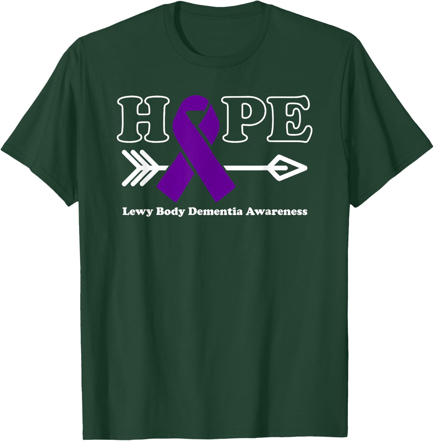 Hope - Lewy Body Dementia Awareness Purple Ribbon T-Shirt - T-Shirt | Forest
