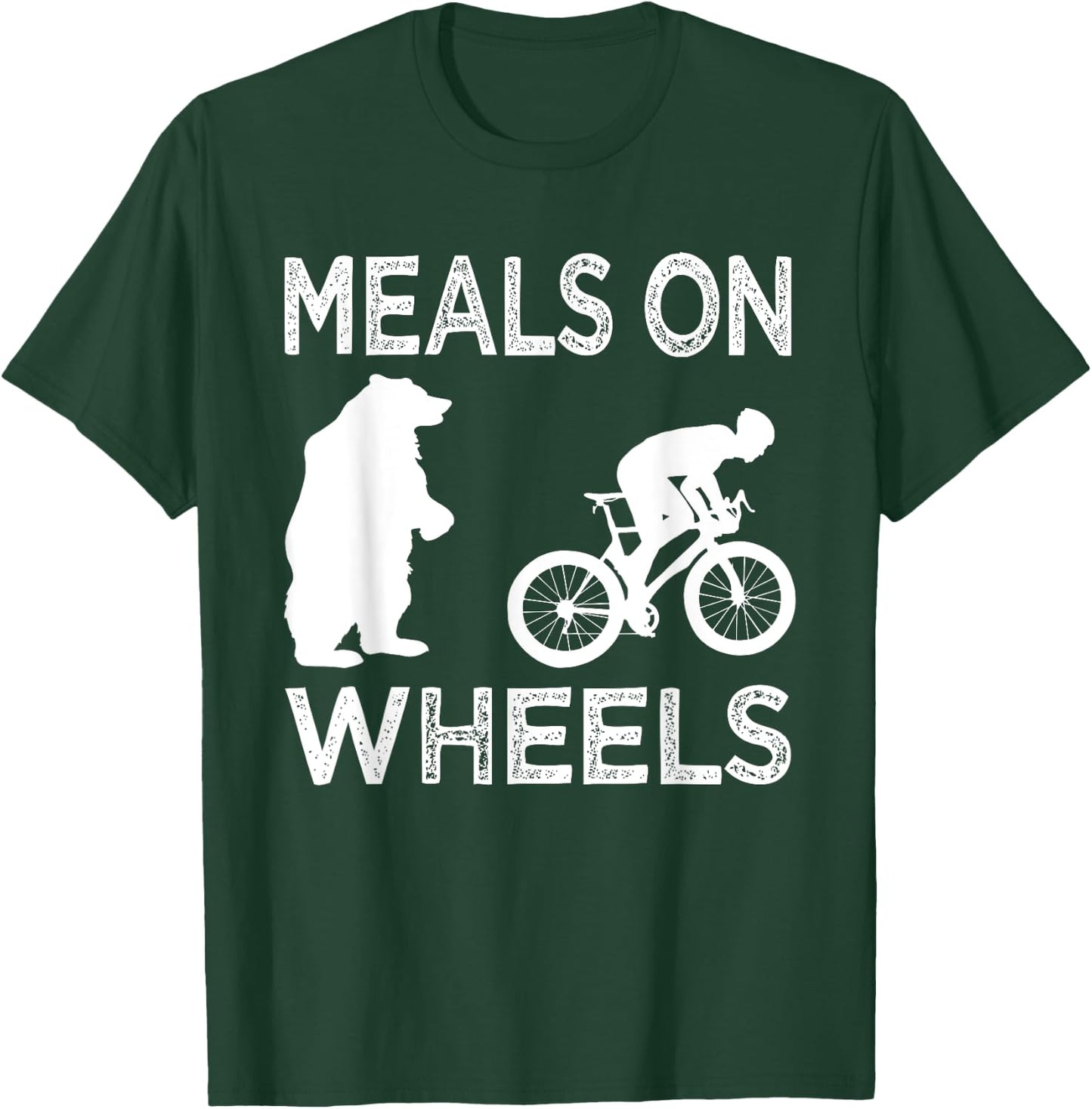 Meals On Wheels Bear Chasing Trail Bike Rider Gifts T-Shirt - T-Shirt | Forest