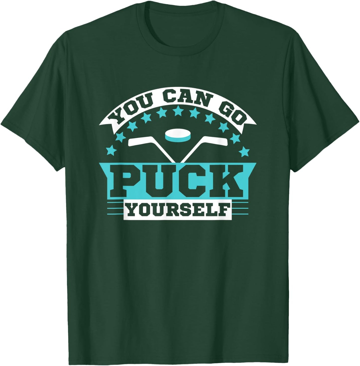 Go PUCK yourself Funny Eat Sleep Hockey Repeat Themed Youth T-Shirt - T-Shirt | Forest