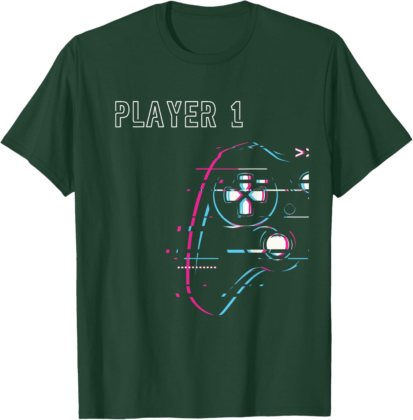 Gamer Couple - Player 1 Player 2 - Gamer Team T-Shirt - T-Shirt | Forest