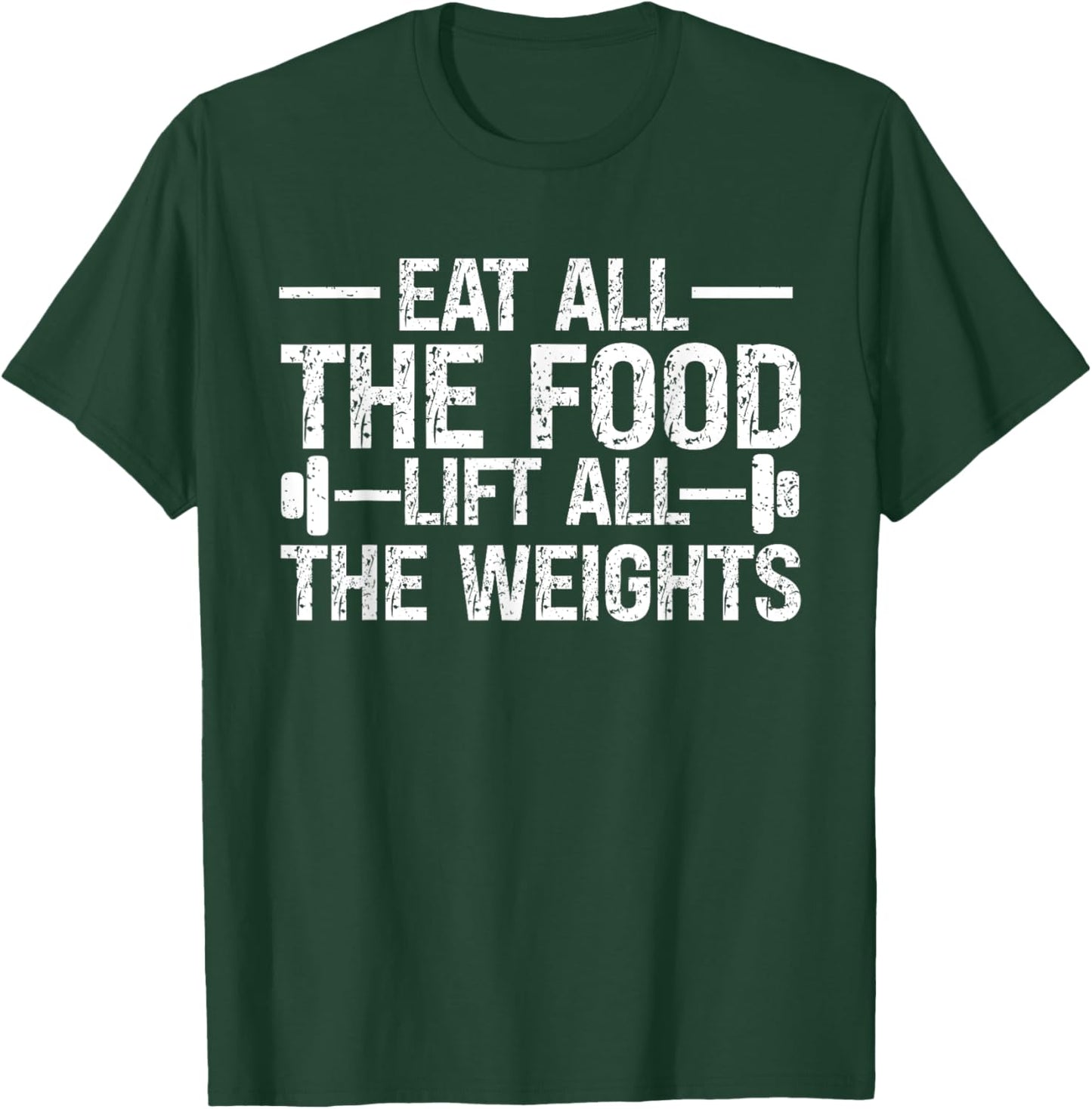 Funny Workout Lifting Weights eating food Weightlifting GYM T-Shirt - T-Shirt | Forest