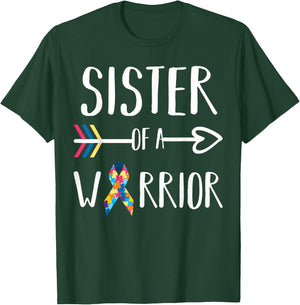 Sister Of A Warrior Shirt Autism Awareness Shirt T-Shirt - T-Shirt | Forest