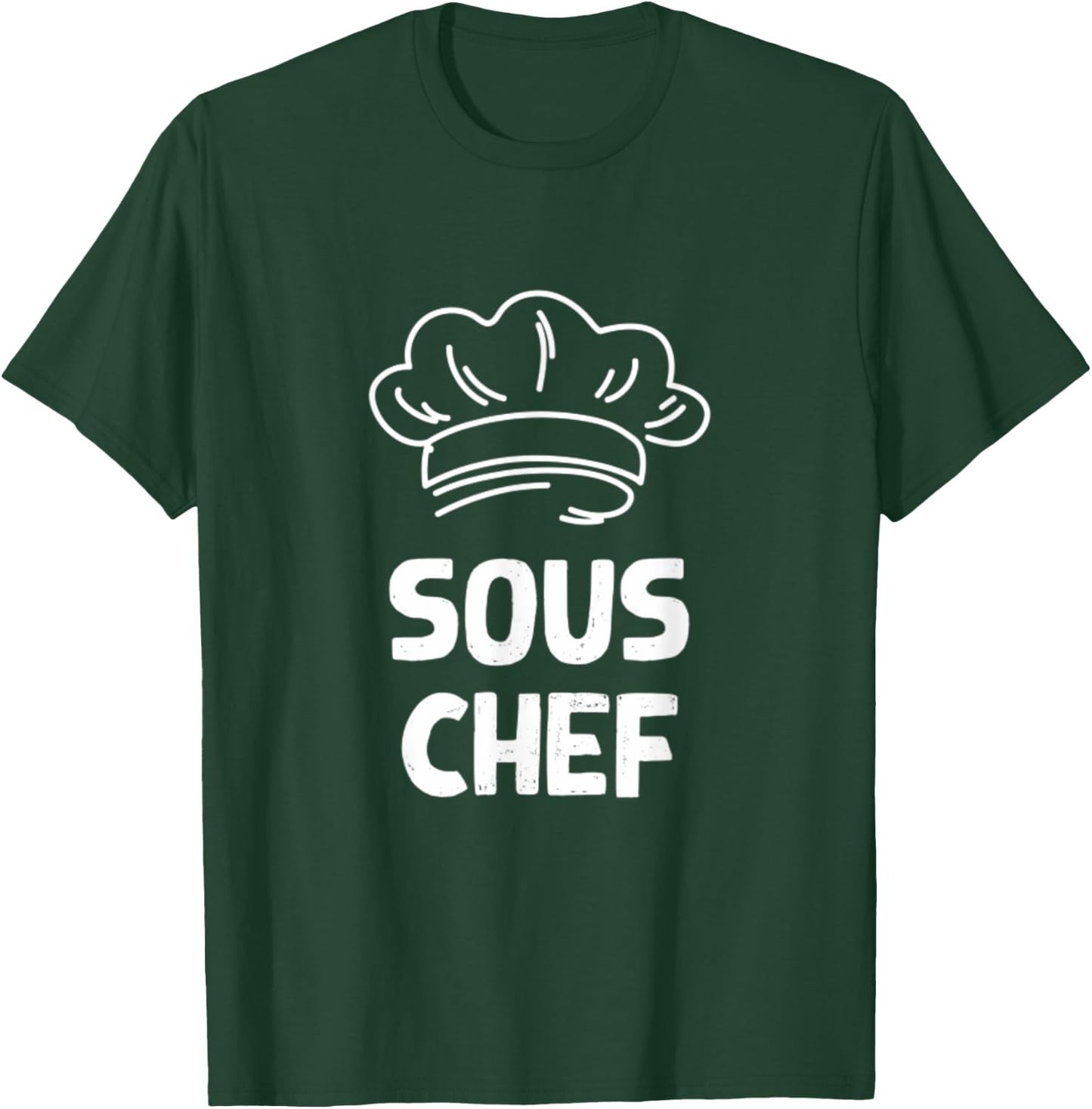 Sous Chef Matching Head Chef Cooking Kitchen Gift Mom Dad T-Shirt - T-Shirt | Forest