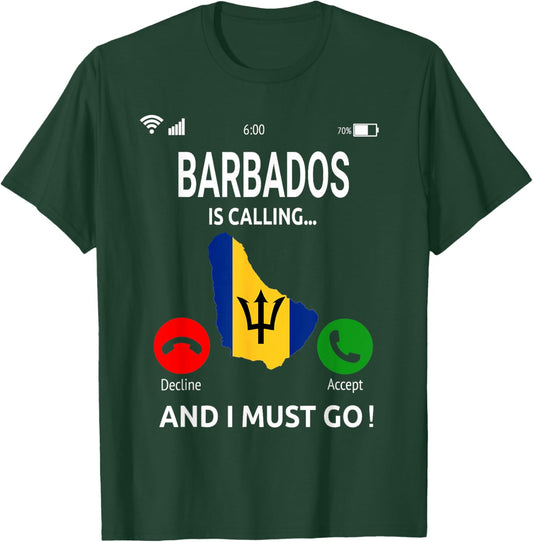 Barbados Is Calling Barbados Flag Vacation Barbados T-Shirt - T-Shirt | Forest