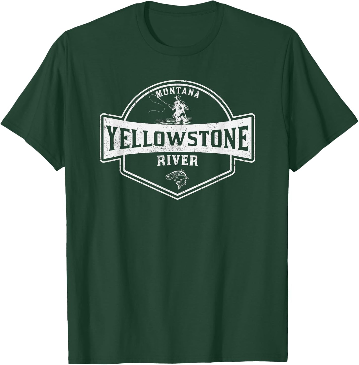 Yellowstone River Montana Fly Fishing T-Shirt - T-Shirt | Forest
