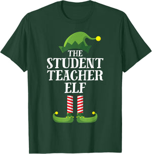Student Teacher Elf Matching Family Group Christmas Party Women Kids T-Shirt - T-Shirt | Forest