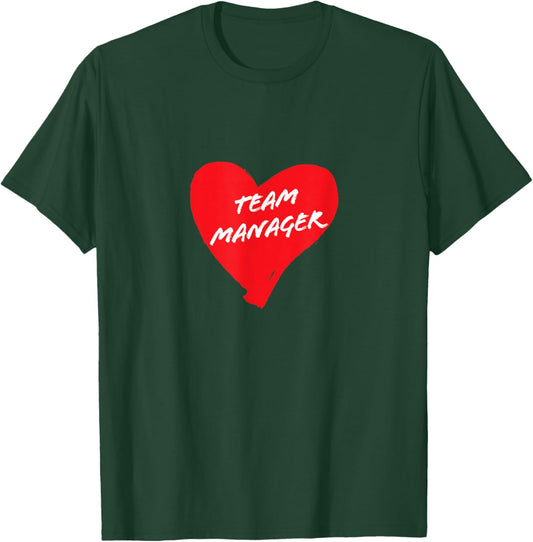 Team Manager, Heart Graphic T-Shirt - T-Shirt | Forest