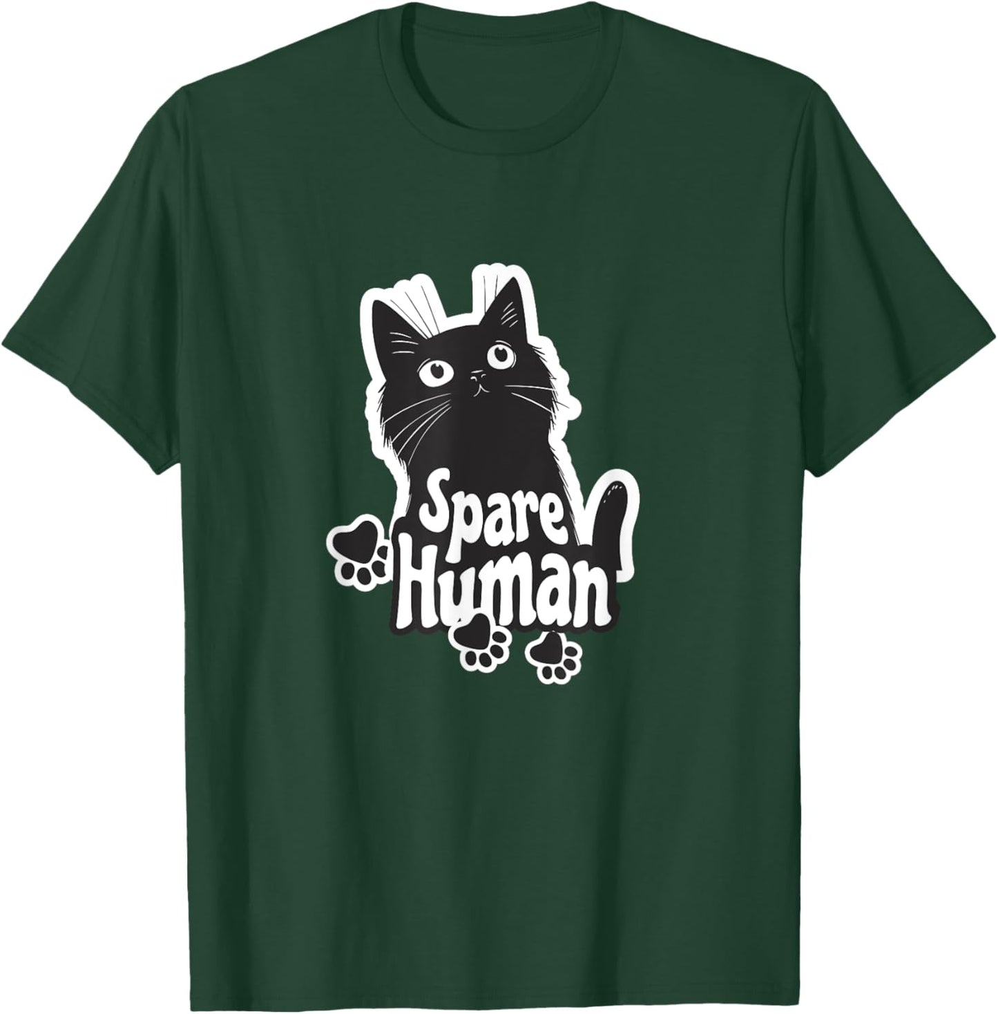 Funny Cats Spare Human, Cat Owners, Couples Move in Day Cat T-Shirt - T-Shirt | Forest