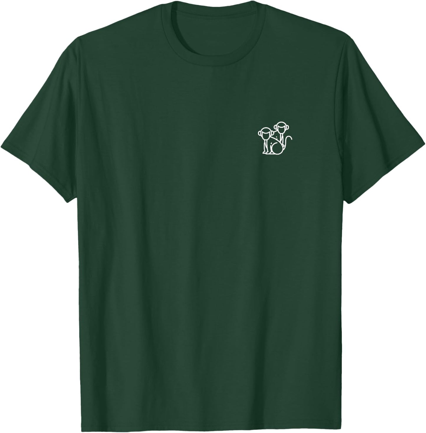 Cute Monkey Animal Badge Patch Line Art Icon Outline Gift T-Shirt - T-Shirt | Forest
