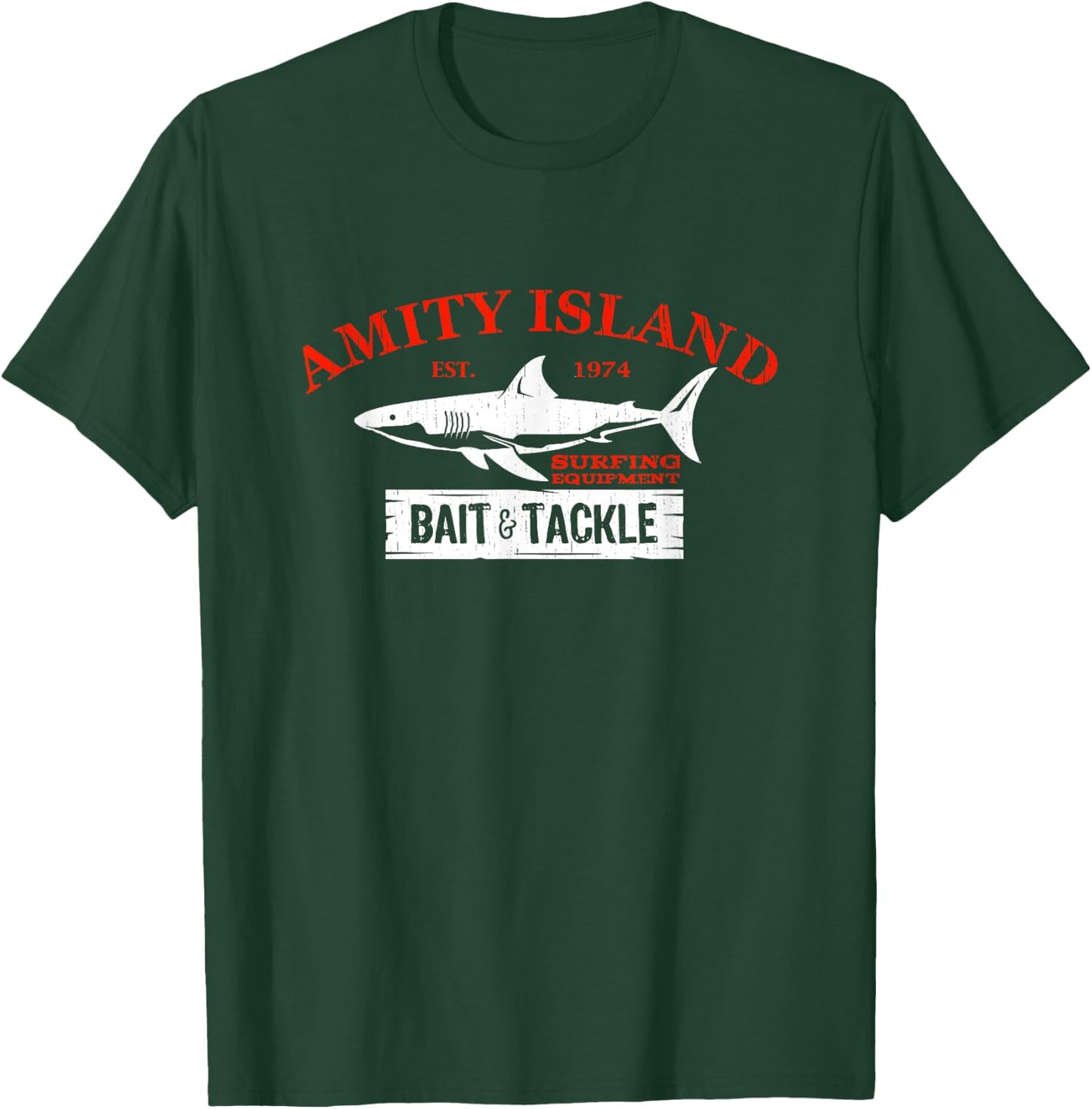 Amity Island Bait and Tackle Retro Fishing T-Shirt - T-Shirt | Forest