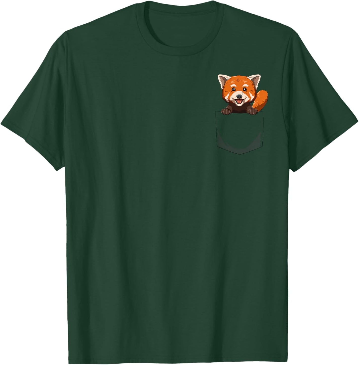 Red Panda Pocket Red Panda Peeking Out Pocket Red Panda T-Shirt - T-Shirt | Forest