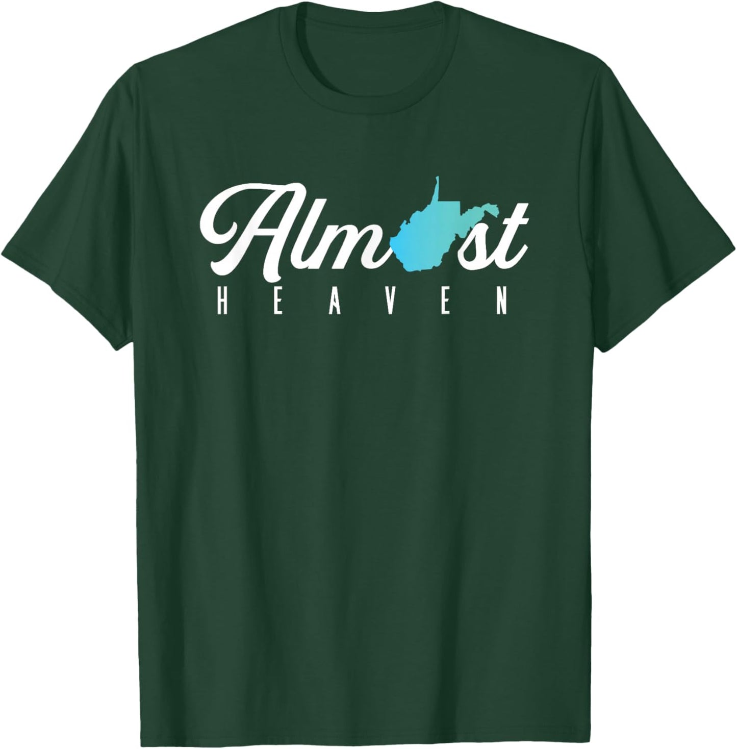 Almost Heaven West Virginia Map | American USA State T-Shirt - T-Shirt | Forest