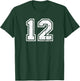 Distressed Number #12 White Sports Team T-Shirt - T-Shirt | Forest
