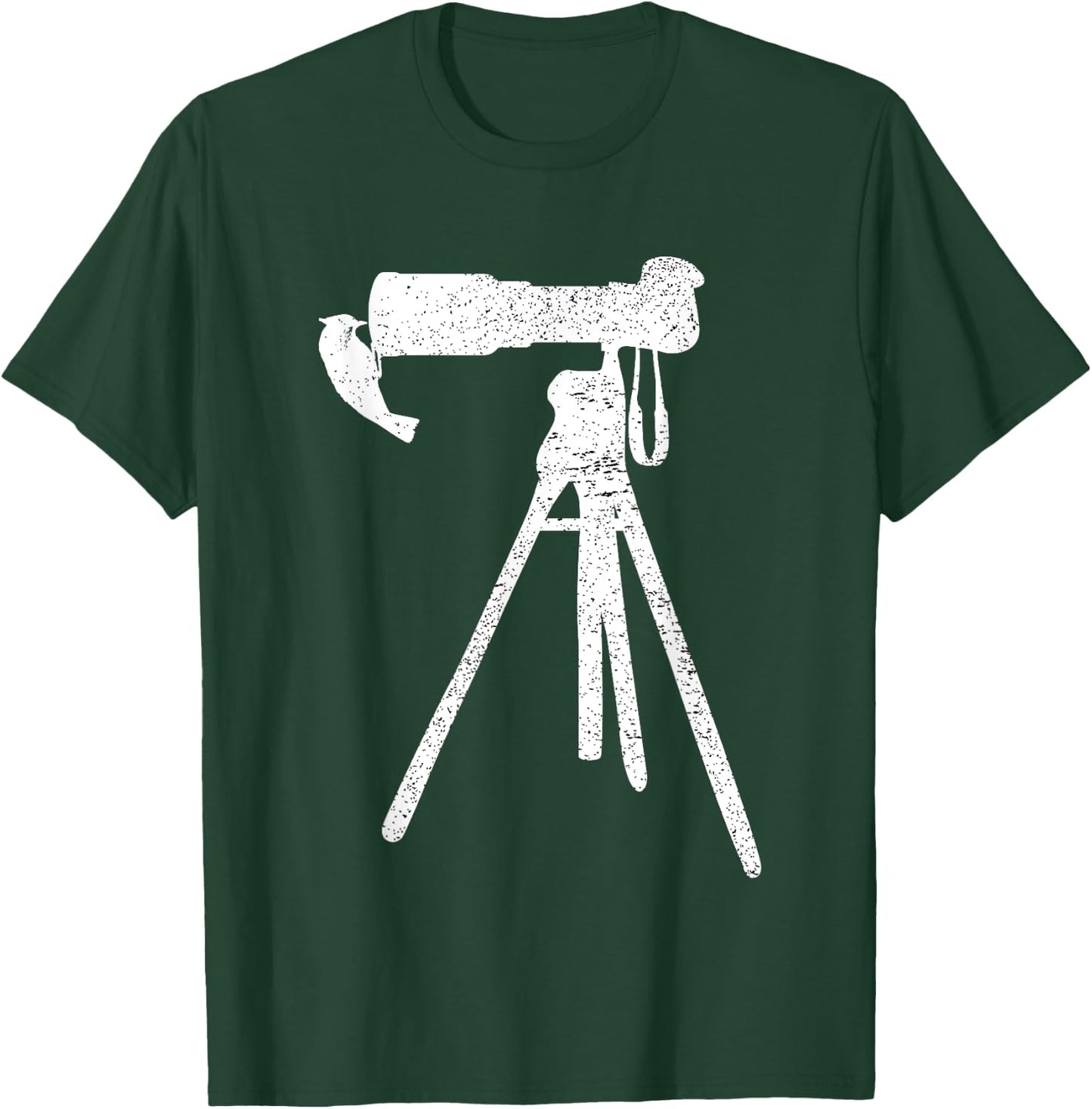 Retro Vintage Distressed Bird Photographer Wildlife Print T-Shirt - T-Shirt | Forest