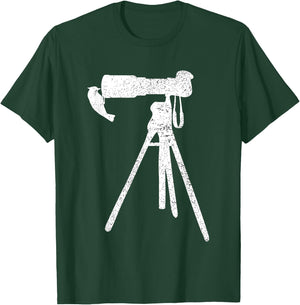 Retro Vintage Distressed Bird Photographer Wildlife Print T-Shirt - T-Shirt | Forest