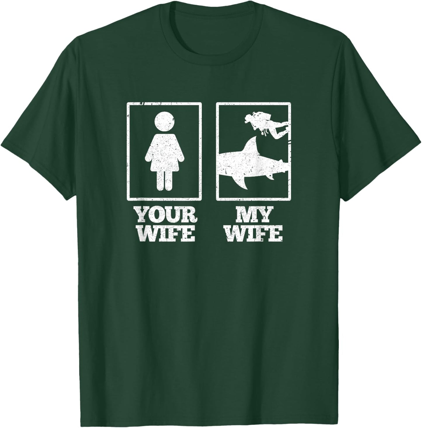 My Wife Diving Shark Ocean Freediving Sea Apnea Dive T-Shirt - T-Shirt | Forest