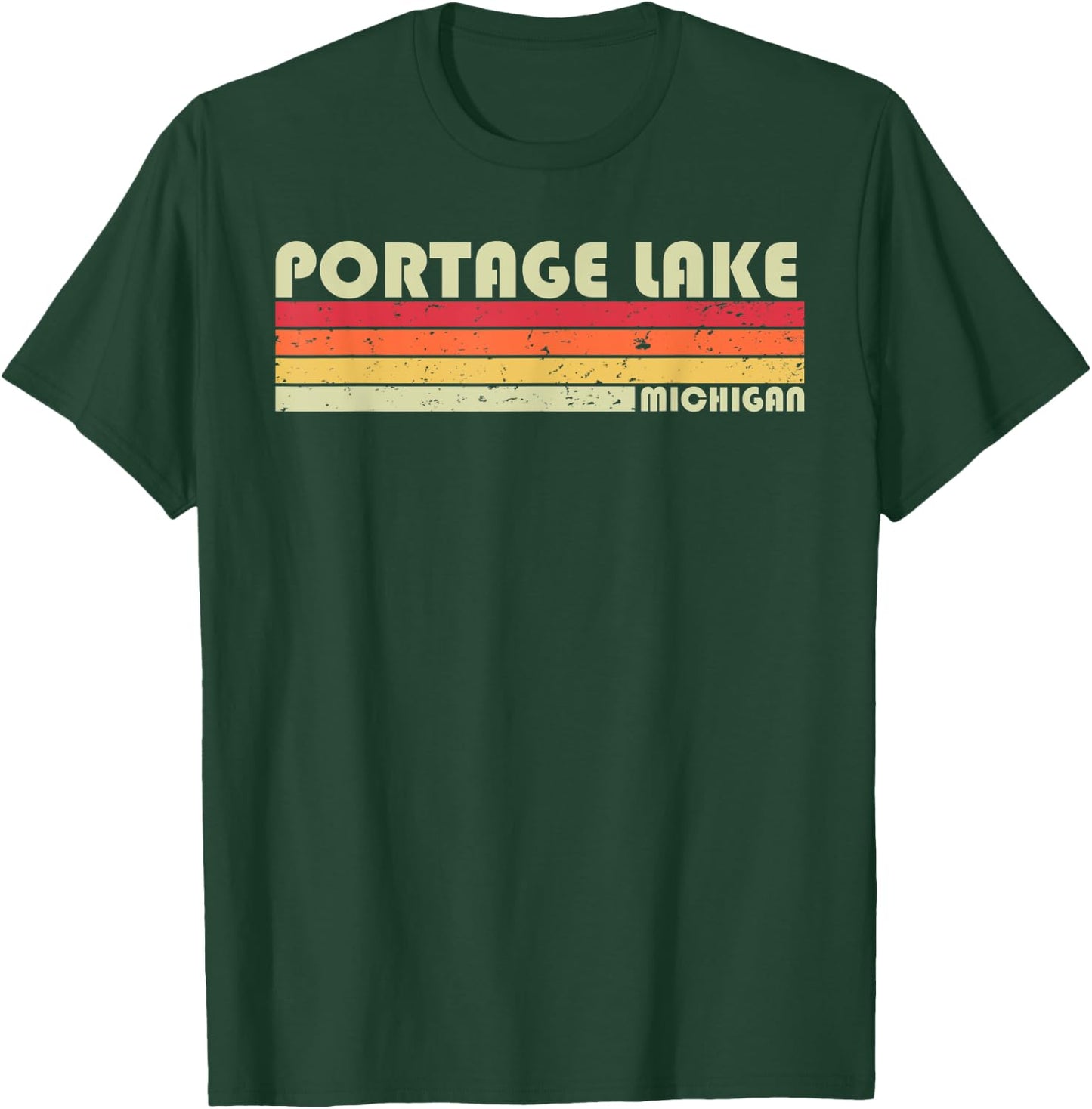 PORTAGE LAKE MICHIGAN Funny Fishing Camping Summer Gift Men Women Kids T-Shirt - T-Shirt | Forest