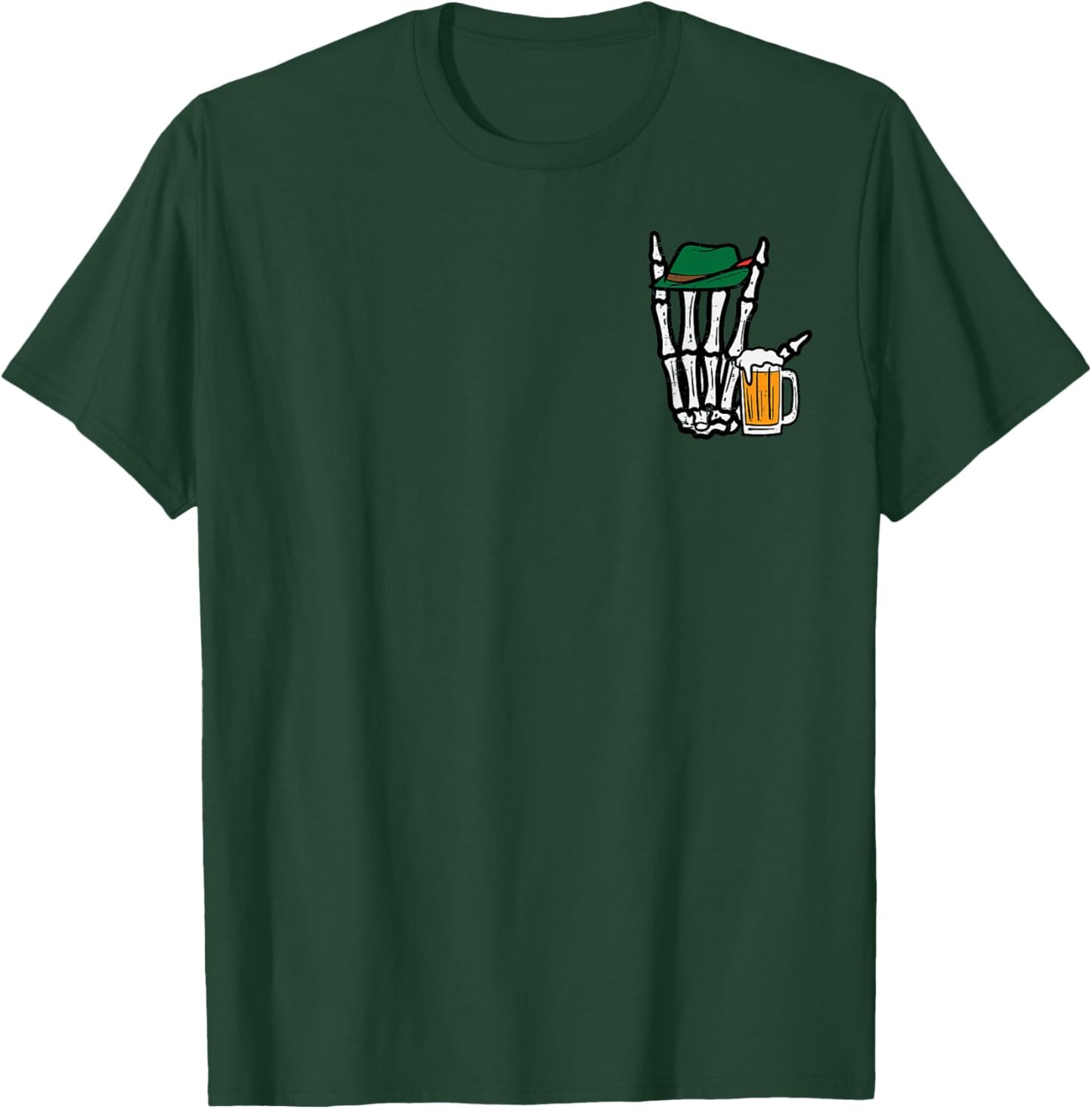 Skeleton Rock Hand Bavarian Rocker Oktoberfest Men Boys T-Shirt - T-Shirt | Forest
