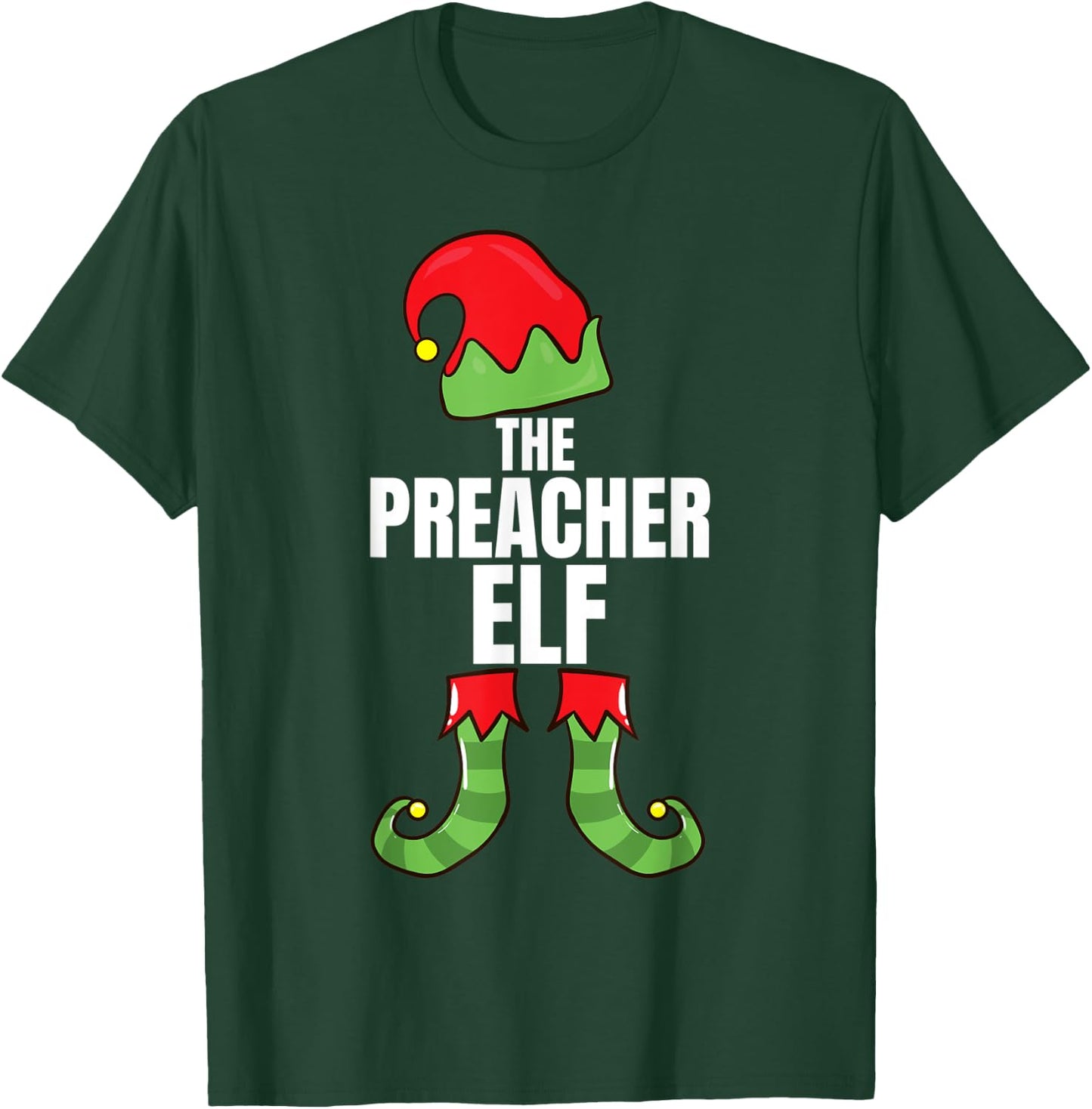 The Preacher Elf Matching Family Christmas Group Pajama T-Shirt - T-Shirt | Forest