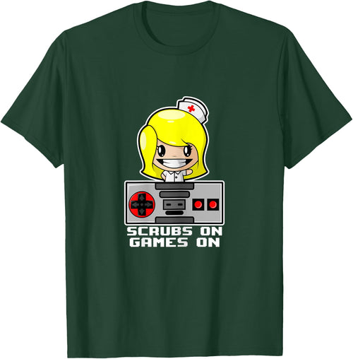 Scrubs On Gaming Shirt Nurse Shirts Funny Gamer