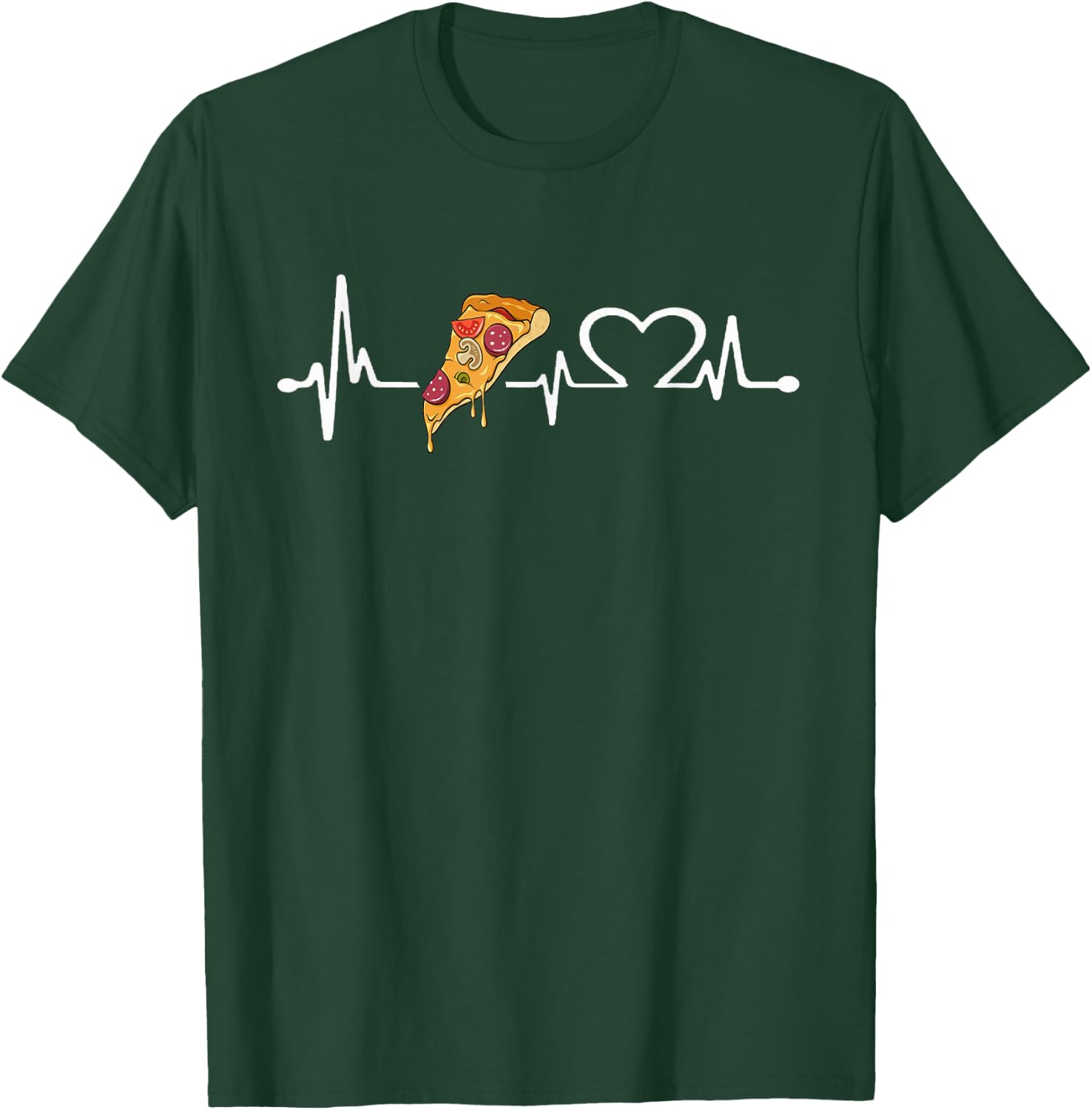 Love pizza women's heartbeat shirt, pizza lovers for girls T-Shirt - T-Shirt | Forest