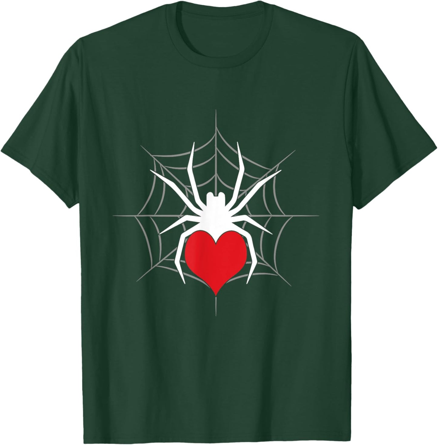 Spider Web | Arachnophile Spider Lovers | Spider With Heart T-Shirt - T-Shirt | Forest