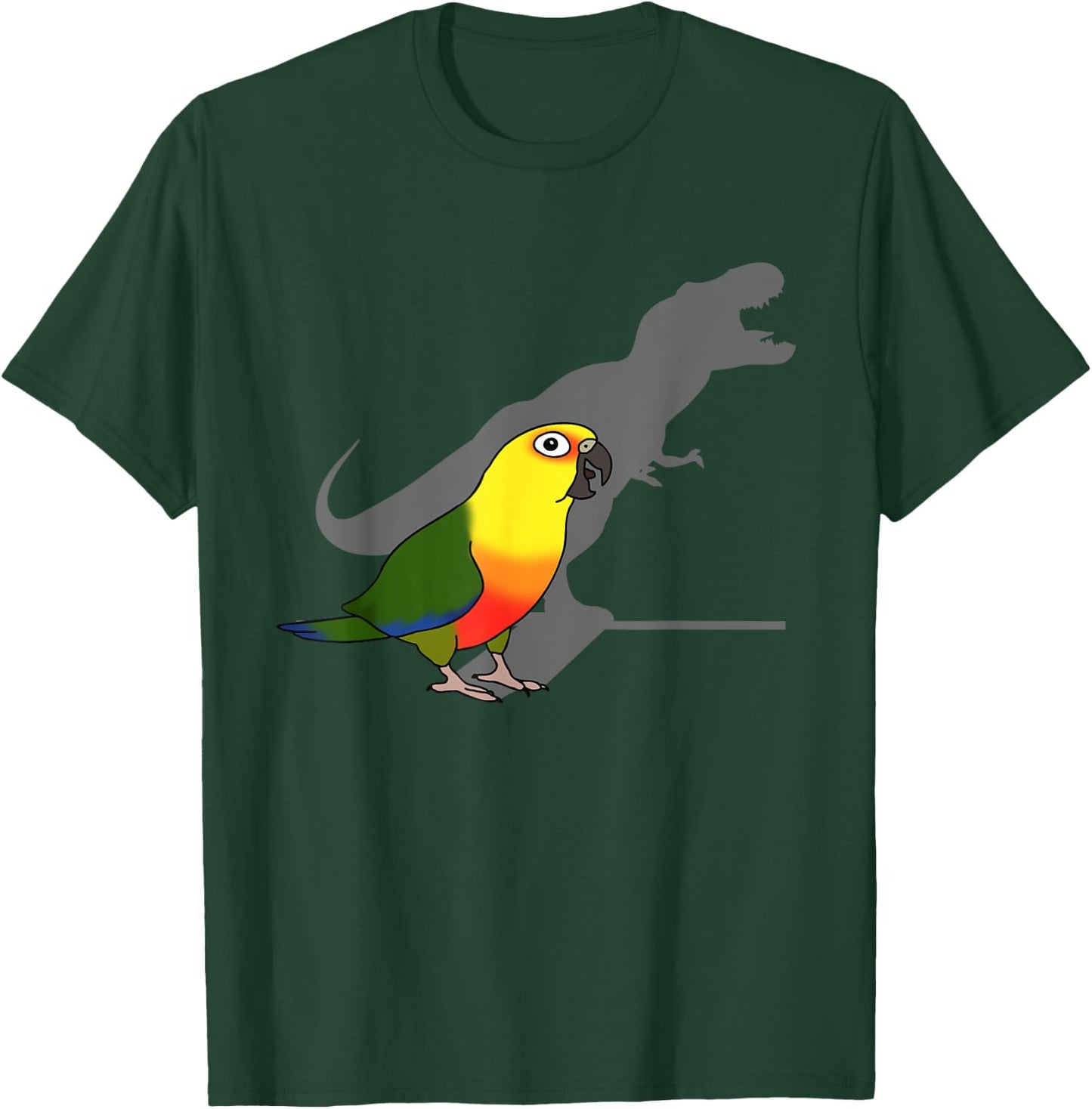 Birb Memes, Cute Dinosaur Parrot, Funny T-rex Jenday Conure T-Shirt - T-Shirt | Forest