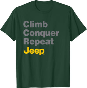 Jeep Climb Conquer Repeat T-Shirt - T-Shirt | Forest