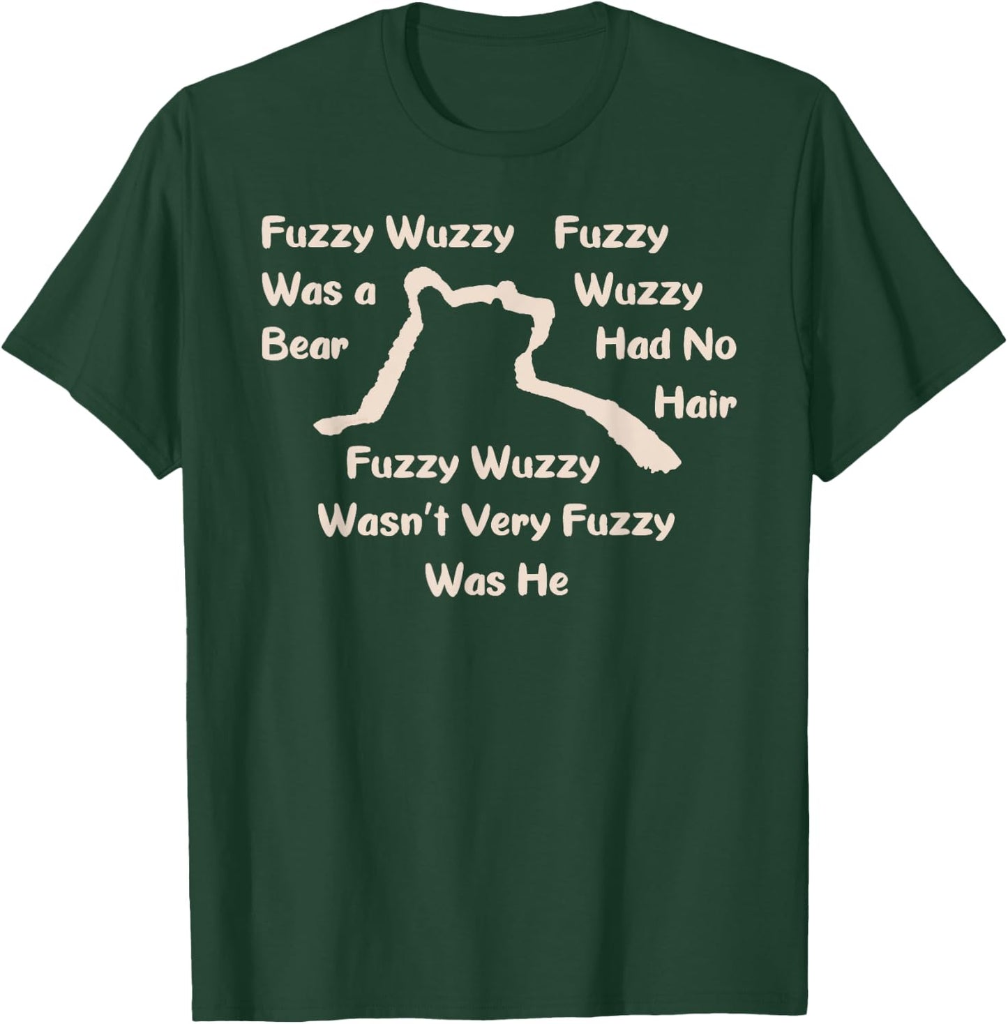 Fuzzy Wuzzy Was a Bear... Bear Head and Shoulders Silhouette T-Shirt - T-Shirt | Forest